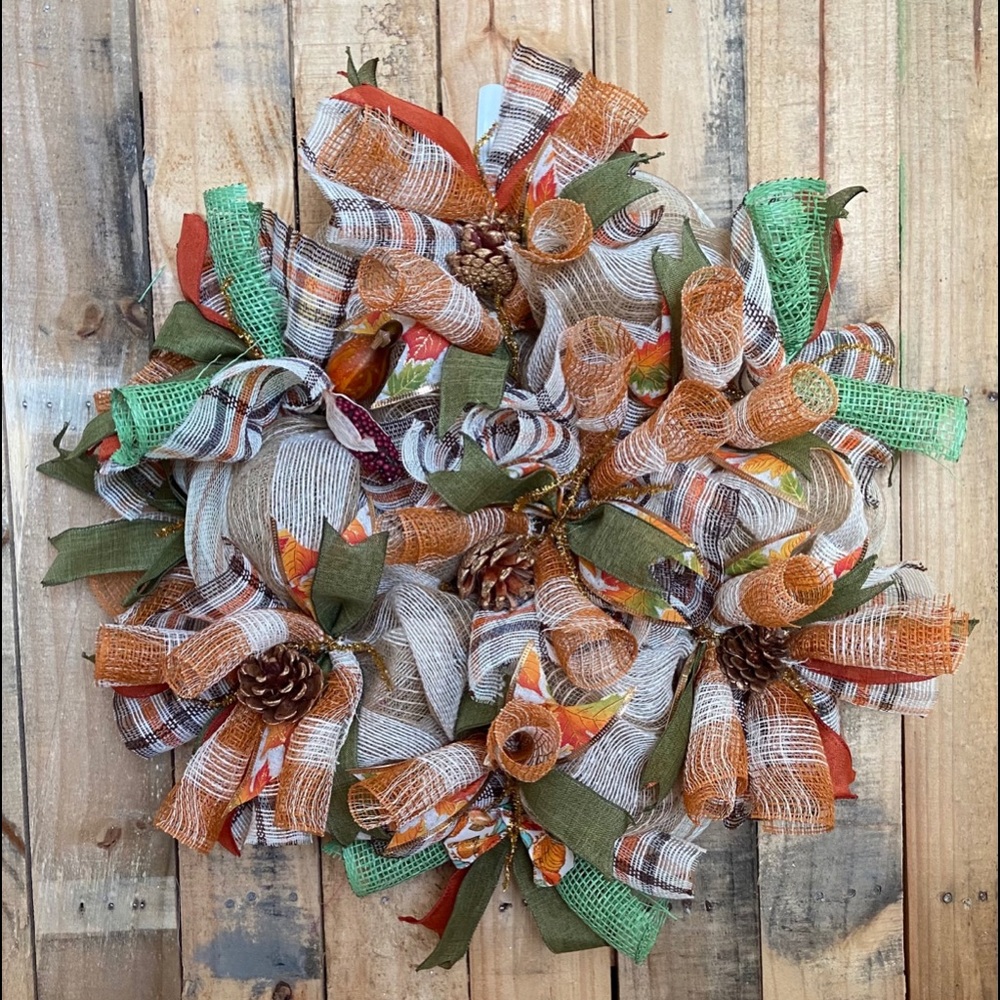 Fall wreath for front door/Farmhouse wreath